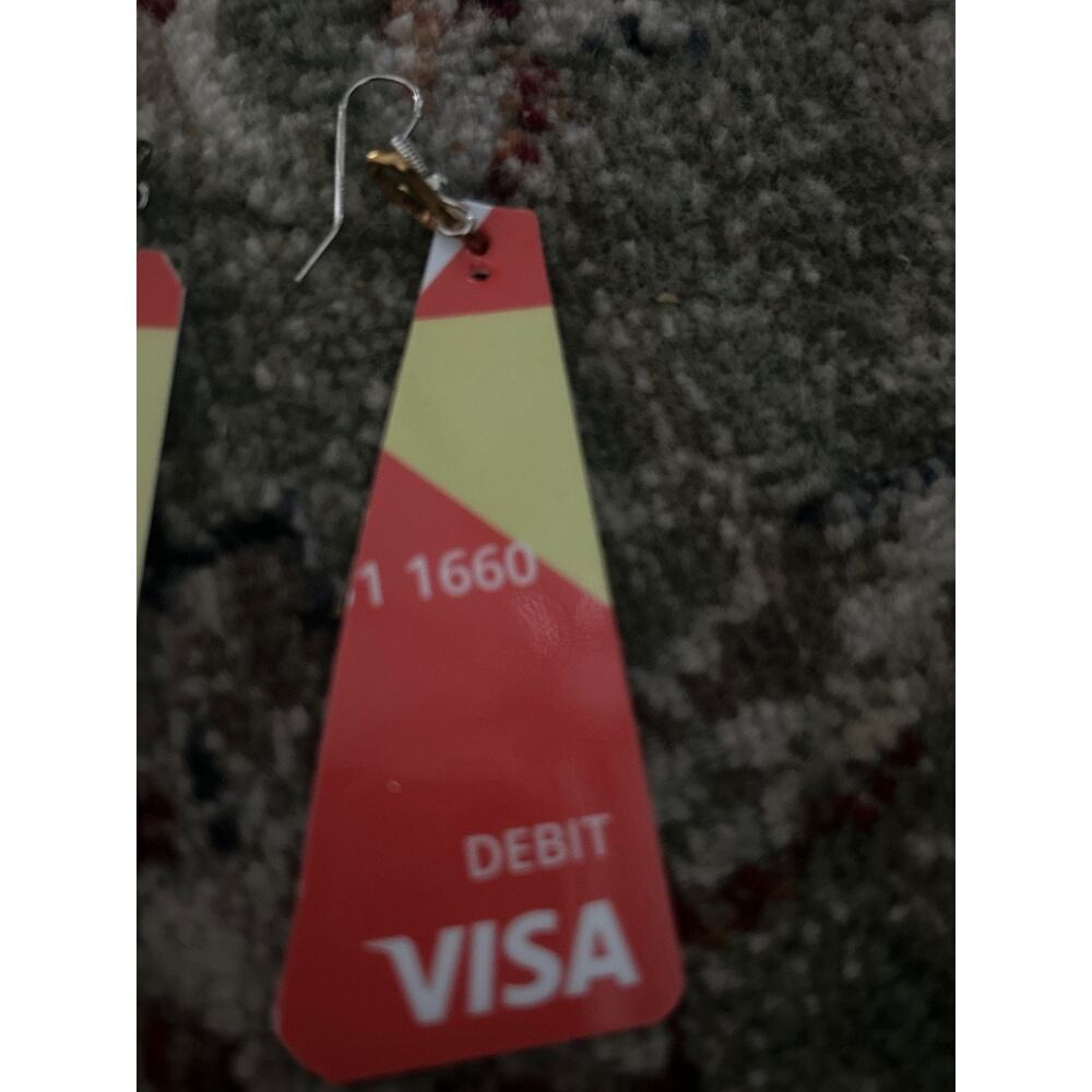 Credit Card Novelty Earrings. Visa And Chevron View 5